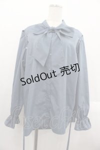 DearMyLoveRose / マルチwayボウタイリボンシャツワンピース M-L デニムライク I-25-10-24-119-EL-BL-SA-ZI