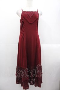 OZZ ANGELO / フロントレースキャミワンピース  ボルドー I-25-10-24-123-OO-OP-SA-ZI