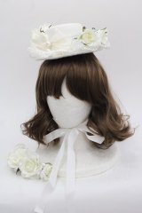 BABY,THE STARS SHINE BRIGHT / Le poupee mariee reveuse ドレスセットＭのハット  白 I-25-10-24-015-BA-OP-SA-ZI
