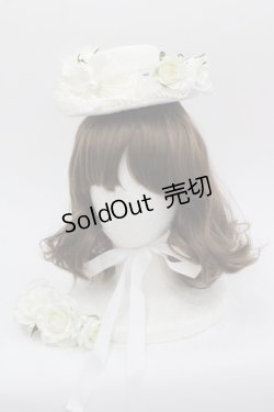 画像1: BABY,THE STARS SHINE BRIGHT / Le poupee mariee reveuse ドレスセットＭのハット  白 I-25-10-24-015-BA-OP-SA-ZI