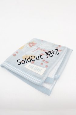 画像1: PINK HOUSE / ギンガムチェックうさぎタオル  青 I-25-10-24-019-LO-ZA-SA-ZI