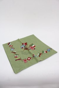 KANEKO ISAO / 国旗柄スカーフ  グリーン I-25-10-24-020-EL-ZA-SA-ZI