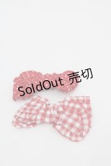 PINK HOUSE / リボンブローチ2個セット  赤チェックＸドット I-25-10-24-022-LO-AC-SA-ZI