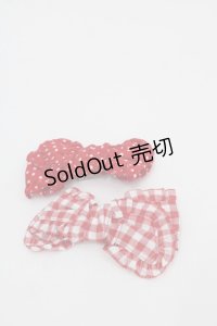PINK HOUSE / リボンブローチ2個セット  赤チェックＸドット I-25-10-24-022-LO-AC-SA-ZI
