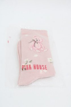 画像1: PINK HOUSE / 桜Teddyソックス  ピンク I-25-10-24-028-LO-ZA-SA-ZI