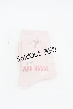 画像1: PINK HOUSE / 桜Teddyソックス  ピンク I-25-10-24-028-LO-ZA-SA-ZI
