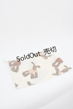 画像1: PINK HOUSE / アロハシャツうさぎさん柄巾着  アイボリーＸブラウン I-25-10-24-033-LO-ZA-SA-ZI