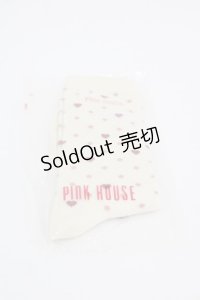 PINK HOUSE / ハートドット柄ソックス  白 I-25-10-24-036-LO-ZA-SA-ZI