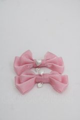 BABY,THE STARS SHINE BRIGHT / パールハートリボンクリップ  ピンクＸ白 I-25-10-24-041-BA-AC-SA-ZI