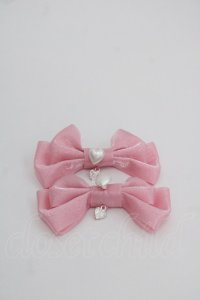 BABY,THE STARS SHINE BRIGHT / パールハートリボンクリップ  ピンクＸ白 I-25-10-24-041-BA-AC-SA-ZI