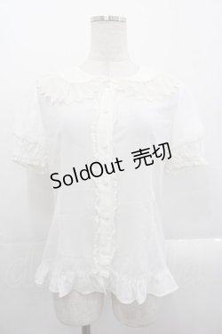 画像1: JanJuan（海外ロリータブランド） / レース襟半袖ブラウス M アイボリー I-25-10-29-001-LO-BL-SA-ZI