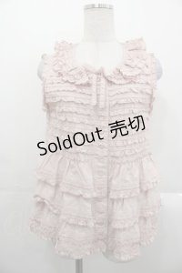 PINK HOUSE / フリル使いノースリーブブラウス  ピンク I-25-10-29-005-LO-BL-SA-ZI