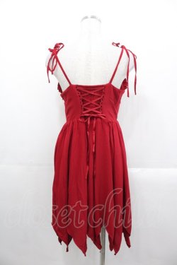 画像2: To Alice / 3連ベルトキャミワンピース  赤x黒 I-25-10-29-046-LO-OP-SA-ZI