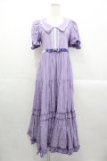 Maria pipi / セーラーカラーチェックレースドレス  ラベンダー I-25-10-29-047-EL-OP-SA-ZI