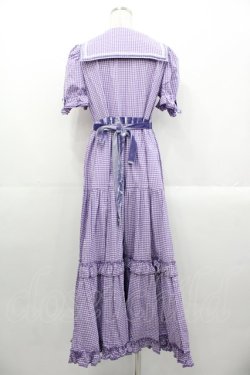 画像2: Maria pipi / セーラーカラーチェックレースドレス  ラベンダー I-25-10-29-047-EL-OP-SA-ZI
