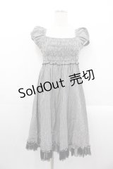 PEACE NOW / ギンガムチェック半袖ワンピース  黒ｘ白チェック I-25-10-29-048-PU-OP-SA-ZI