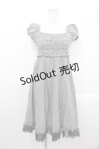 PEACE NOW / ギンガムチェック半袖ワンピース  黒ｘ白チェック I-25-10-29-048-PU-OP-SA-ZI