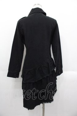 画像2: PEACE NOW / 裾3段フリルコート  黒 I-25-10-29-049-PU-CO-SA-ZI