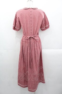画像2: PINK HOUSE / ギンガムチェック半袖ワンピース  レッド I-25-10-29-051-LO-OP-SA-ZI