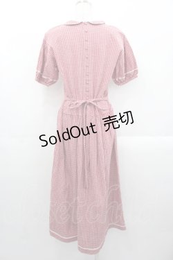 画像2: PINK HOUSE / ギンガムチェック半袖ワンピース  レッド I-25-10-29-051-LO-OP-SA-ZI