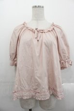 画像1: PINK HOUSE / フリルリボン半袖ブラウス  ピンク I-25-10-29-006-LO-BL-SA-ZT222 (1)
