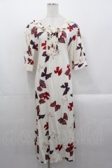 PINK HOUSE / リボンプリントミディワンピース  白 I-25-10-29-052-LO-OP-SA-ZI