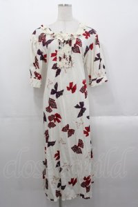 PINK HOUSE / リボンプリントミディワンピース  白 I-25-10-29-052-LO-OP-SA-ZI