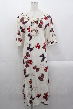 画像1: PINK HOUSE / リボンプリントミディワンピース  白 I-25-10-29-052-LO-OP-SA-ZI