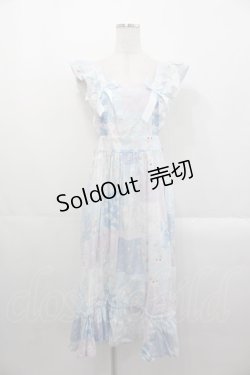 画像1: Nile Perch / パッチワークプリントエプロンスカート  青Ｘラベンダー I-25-10-29-053-LO-SK-SA-ZI