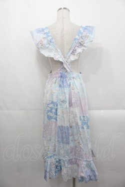 画像2: Nile Perch / パッチワークプリントエプロンスカート  青Xラベンダー I-25-10-29-053-LO-SK-SA-ZI