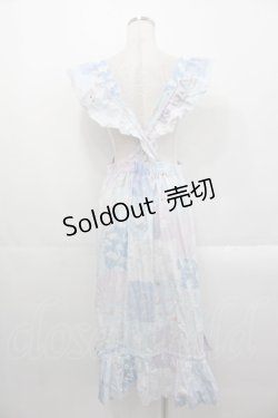 画像2: Nile Perch / パッチワークプリントエプロンスカート  青Ｘラベンダー I-25-10-29-053-LO-SK-SA-ZI