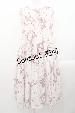 画像1: PINK HOUSE / ローズリース柄ミディ丈ワンピース  ピンク I-25-10-29-057-LO-OP-SA-ZI