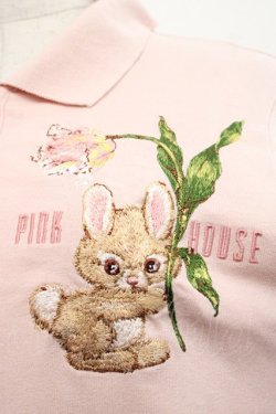 画像3: PINK HOUSE / チューリップうさぎプリントカットソーワンピース  ピンク I-25-10-29-059-LO-OP-SA-ZI