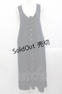 PINK HOUSE / リボン使いスウェットジャンパースカート  ブラック I-25-10-29-060-LO-OP-SA-ZI