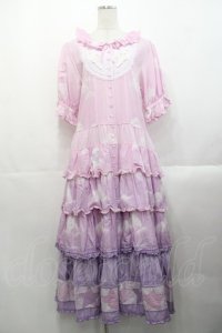 PINK HOUSE / 空プリントパッチワークワンピース  ピンク I-25-10-29-061-LO-OP-SA-ZI