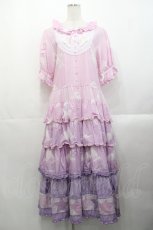 画像1: PINK HOUSE / 空プリントパッチワークワンピース  ピンク I-25-10-29-061-LO-OP-SA-ZI (1)