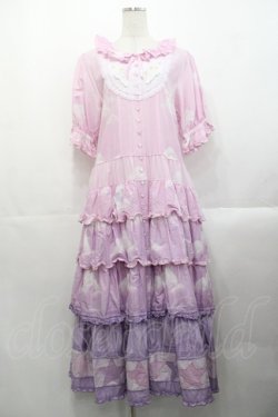 画像1: PINK HOUSE / 空プリントパッチワークワンピース  ピンク I-25-10-29-061-LO-OP-SA-ZI