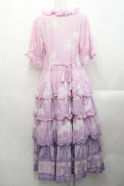 画像2: PINK HOUSE / 空プリントパッチワークワンピース  ピンク I-25-10-29-061-LO-OP-SA-ZI