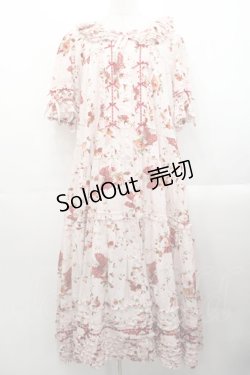 画像1: PINK HOUSE / リボンブーケプリントワンピース  ピンク I-25-10-29-062-LO-OP-SA-ZI