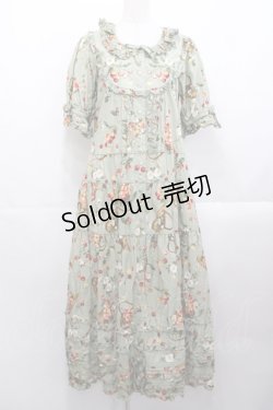 画像1: PINK HOUSE / 野ばらとチェリープリントワンピース  ハッカ I-25-10-29-063-LO-OP-SA-ZI