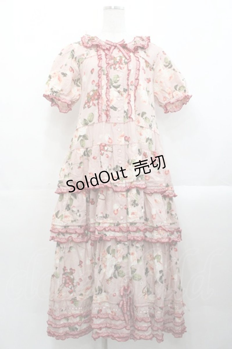 画像1: PINK HOUSE / ストロベリーローズプリントワンピース  ピンク I-25-10-29-064-LO-OP-SA-ZI (1)