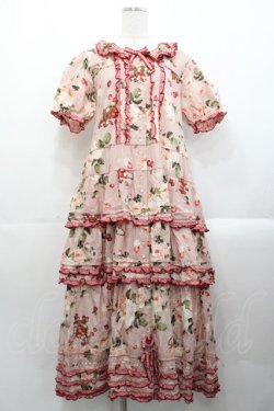 画像1: PINK HOUSE / ストロベリーローズプリントワンピース  ピンク I-25-10-29-064-LO-OP-SA-ZI