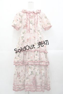 画像1: PINK HOUSE / ストロベリーローズプリントワンピース  ピンク I-25-10-29-064-LO-OP-SA-ZI