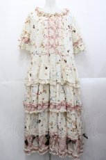 画像1: PINK HOUSE / クッキーラビッツプリントパッチワークワンピース  アイボリー I-25-10-29-065-LO-OP-SA-ZI (1)