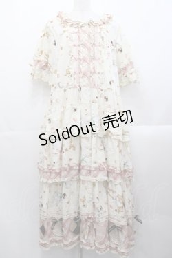 画像1: PINK HOUSE / クッキーラビッツプリントパッチワークワンピース  アイボリー I-25-10-29-065-LO-OP-SA-ZI