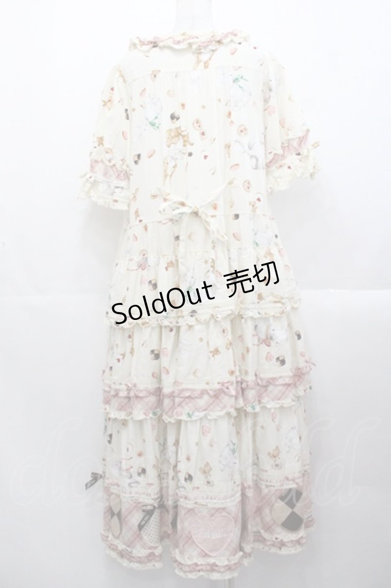 画像2: PINK HOUSE / クッキーラビッツプリントパッチワークワンピース  アイボリー I-25-10-29-065-LO-OP-SA-ZI (2)