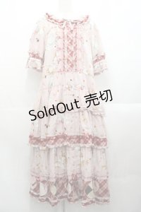 PINK HOUSE / クッキーラビッツプリントパッチワークワンピース  ピンク I-25-10-29-066-LO-OP-SA-ZI