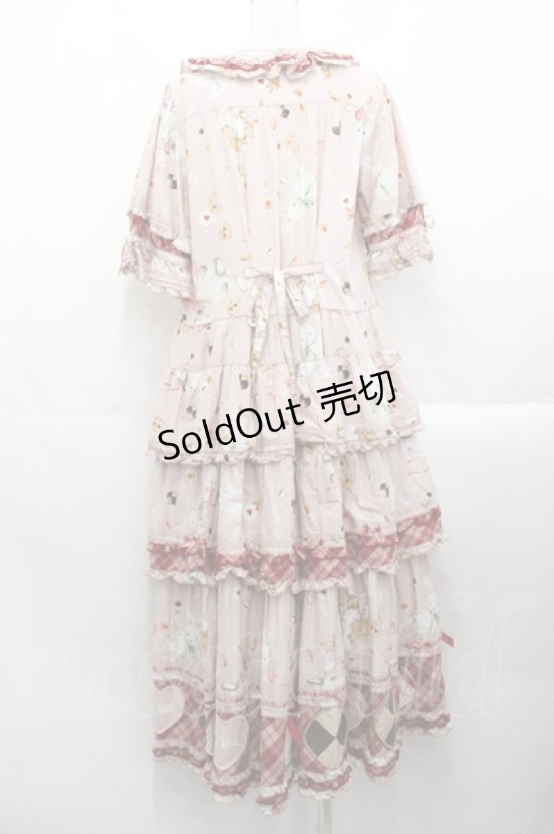 画像2: PINK HOUSE / クッキーラビッツプリントパッチワークワンピース  ピンク I-25-10-29-066-LO-OP-SA-ZI (2)