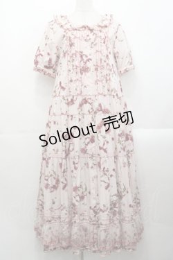 画像1: PINK HOUSE / ローズリースプリントワンピース  ピンク I-25-10-29-067-LO-OP-SA-ZI