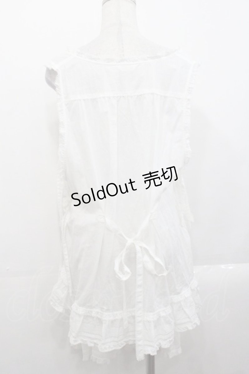 画像2: PINK HOUSE / ひな菊ロンド刺繍タブリエ  白 I-25-10-29-068-LO-OP-SA-ZS (2)